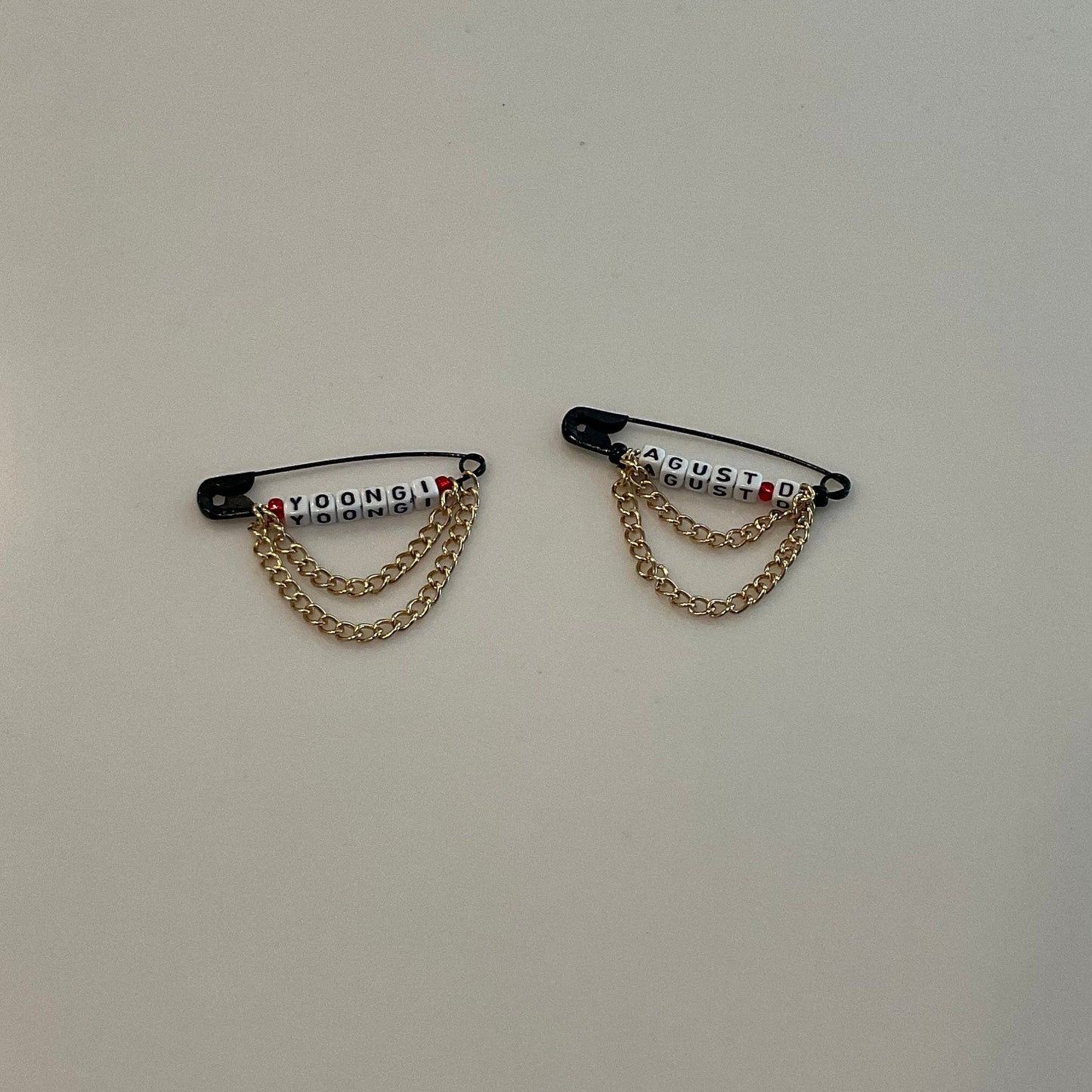 BTS Yoongi/Agust D Safety Pins with Chains