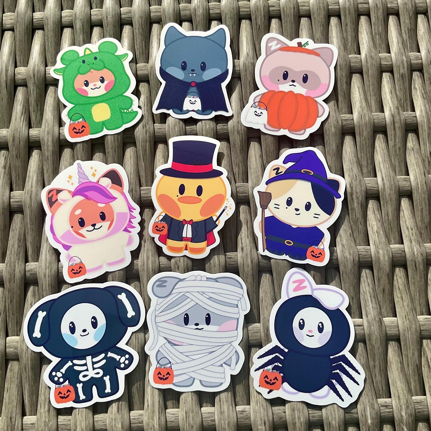 Zeroni Spooky Friends stickers and sticker sheet