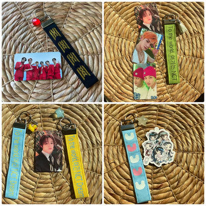 Kpop fabric Wristlets keychains (BTS, Ateez, Stray Kids, Seventeen, etc)