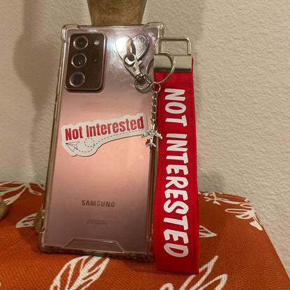 Not Interested Fabric Wristlet Keychain
