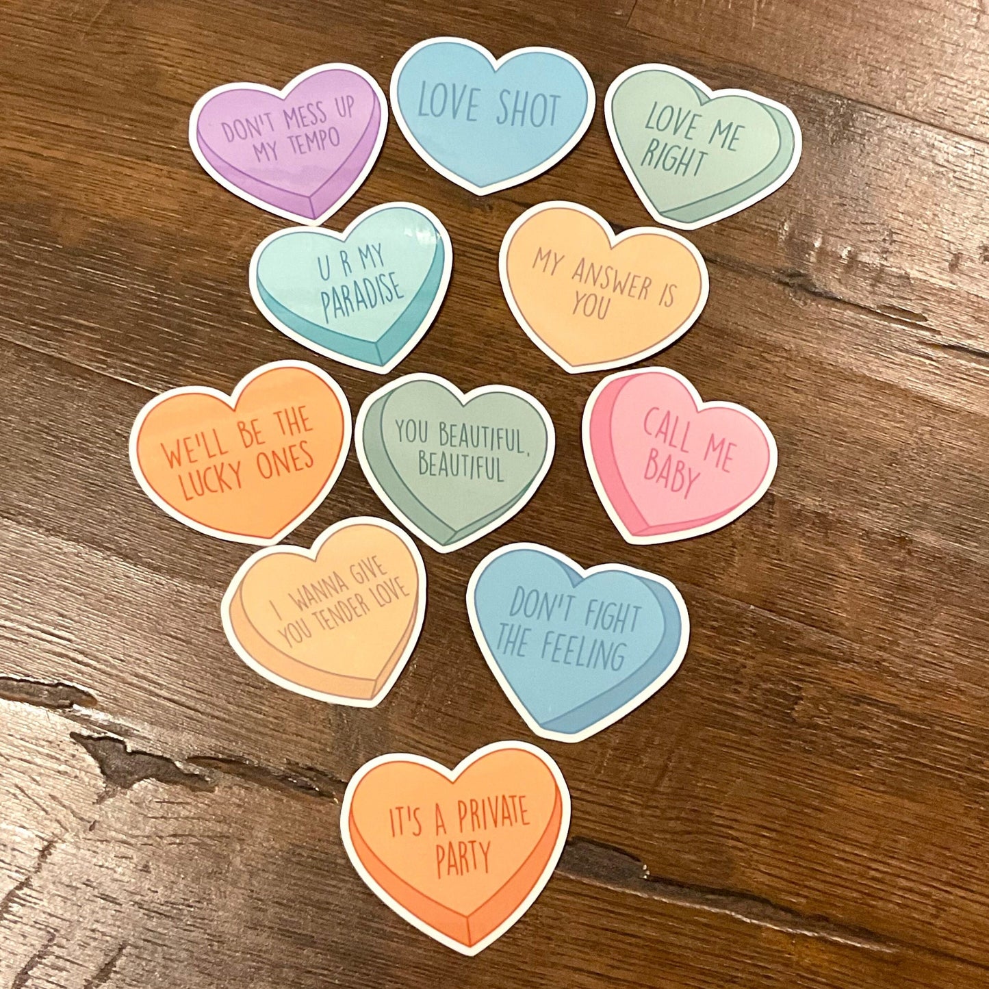 Exo Candy Hearts Sticker set