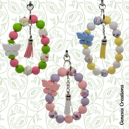 Silicone-beaded Wristlet Keychain