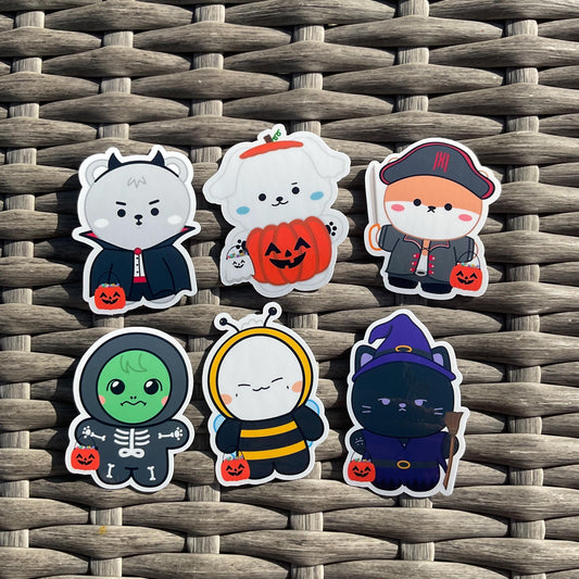 Monmungchi X Spooky Friends stickers and sticker sheet