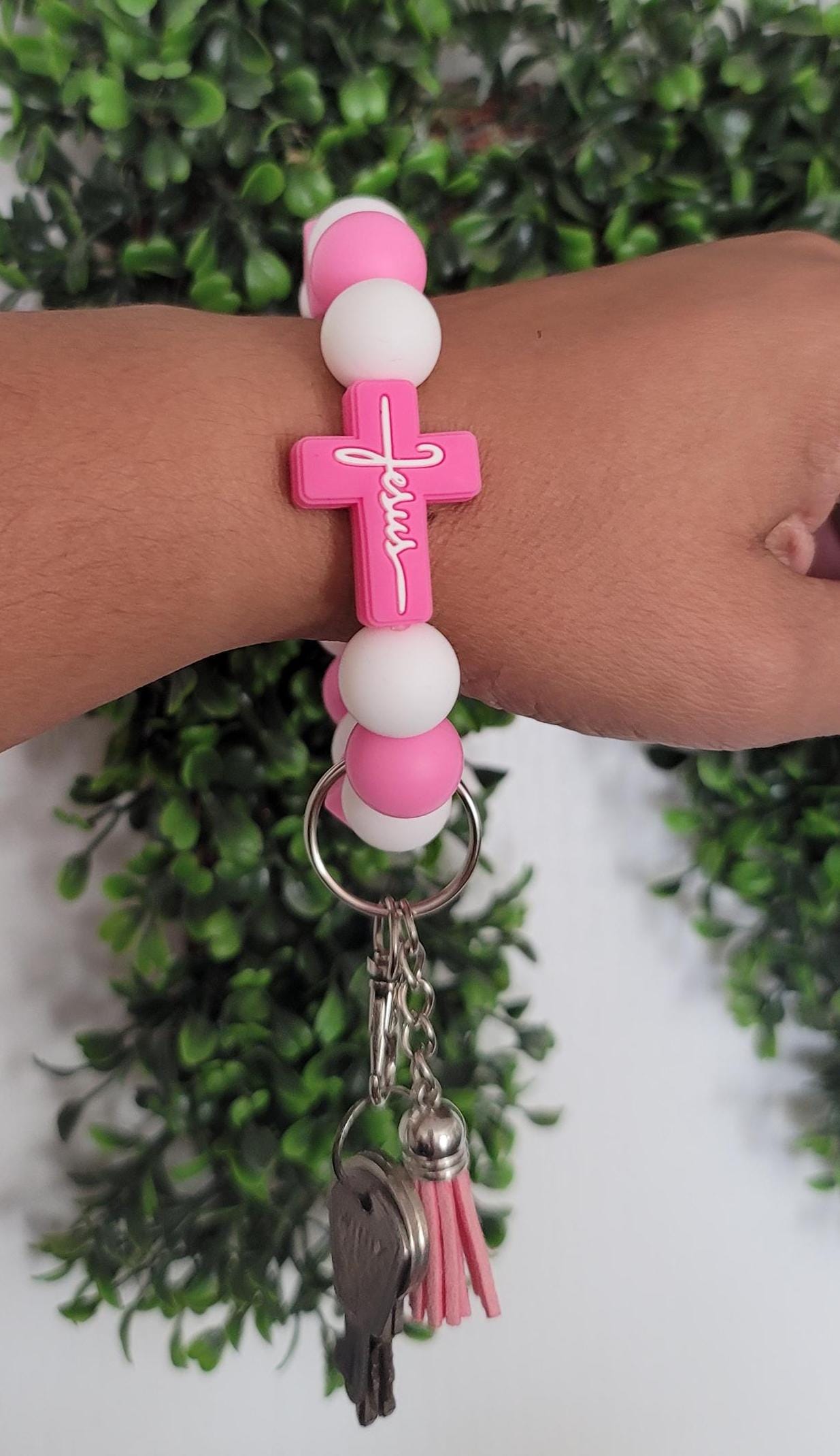 Silicone-beaded Wristlet Keychain