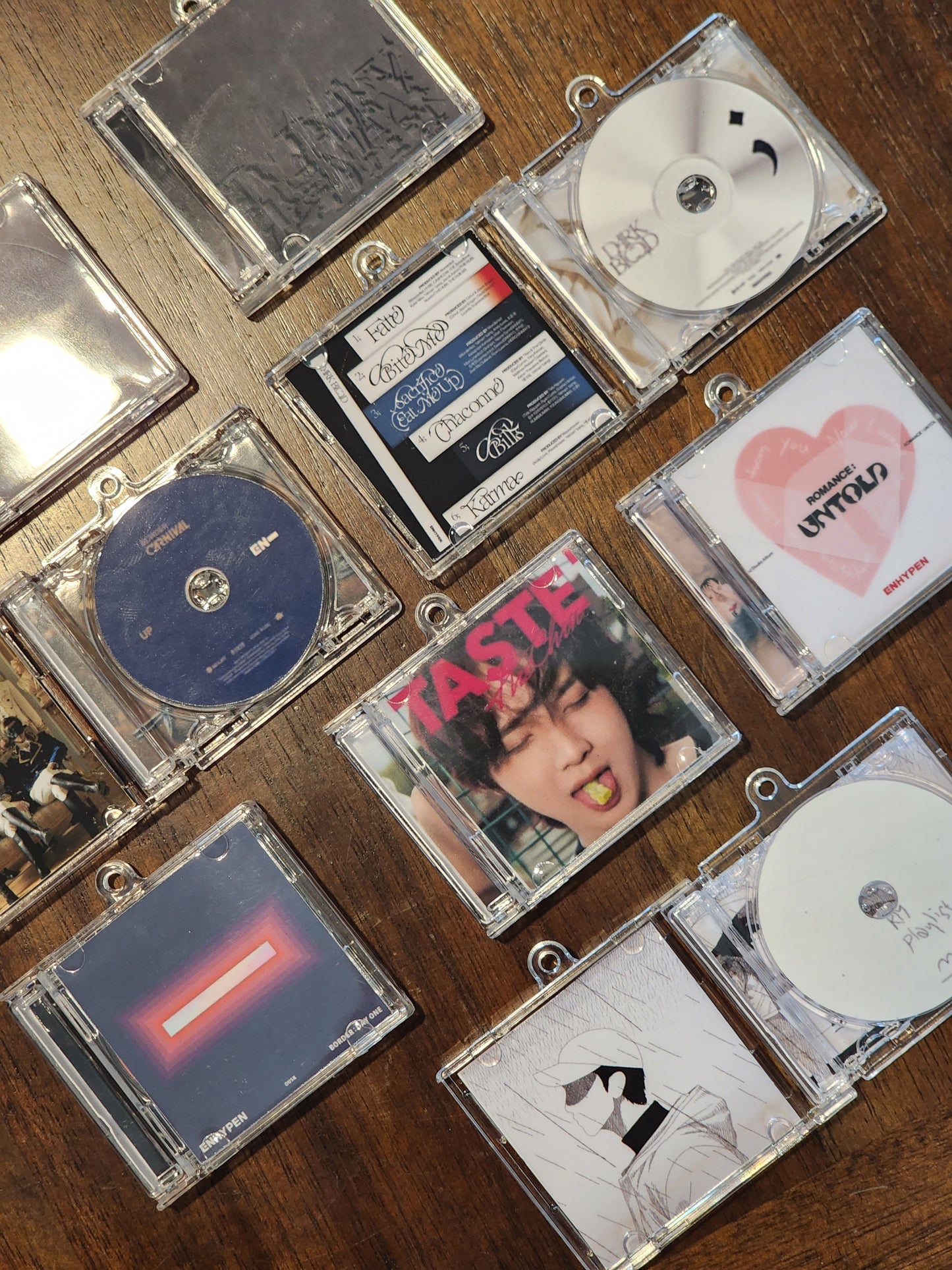 Mini CD album keychains with NFC tag